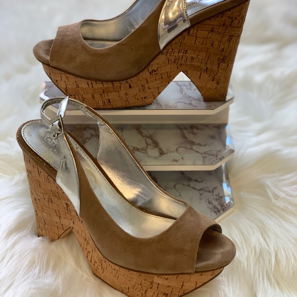 Calvin Klein Wedge Suede Sandal